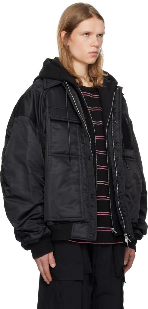 Juun.J Black MA-1 Work Bomber Jacket - Jackets - Free