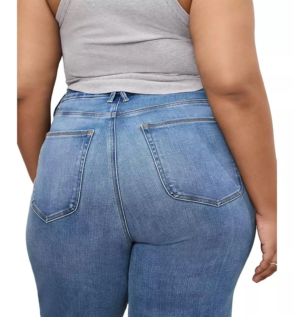 Good American Women's Soft-Tech Good Waist Palazzo Cropped Jeans 10