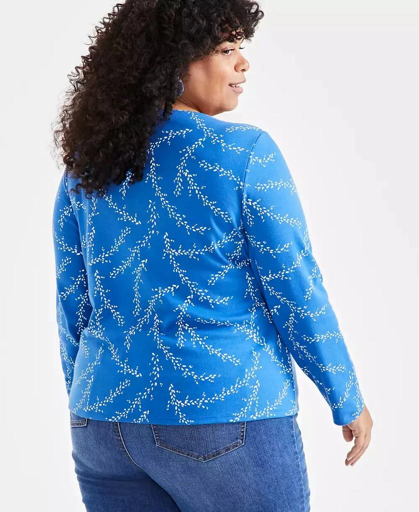 Style & Co Plus Size Printed Long-Sleeve Top, Created for Macy's 4