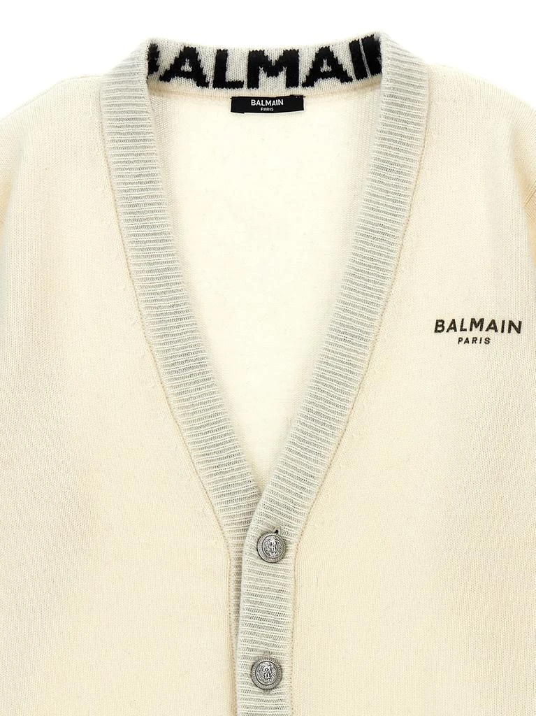 Balmain Balmain Kids Logo Printed V-Neck Cardigan 3