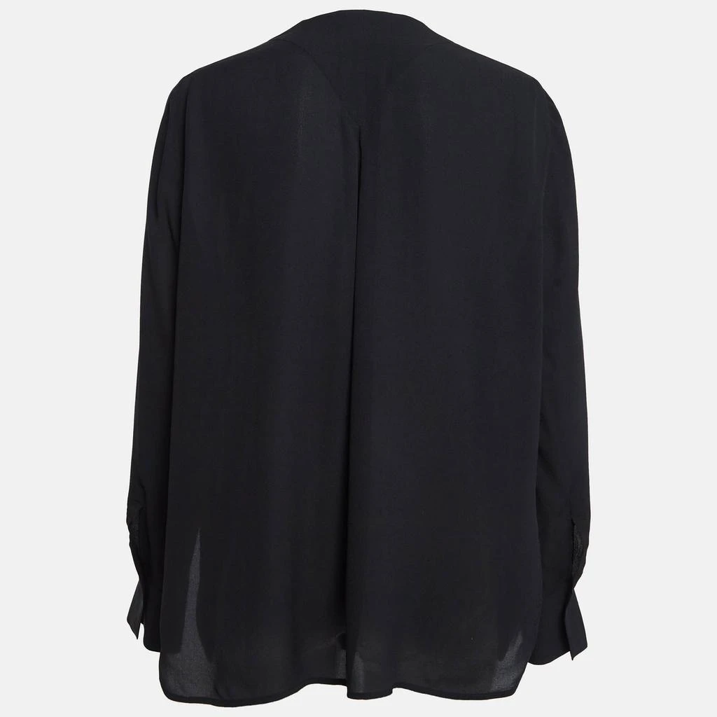 Vince Vince Black Silk Button-Up Blouse M 2