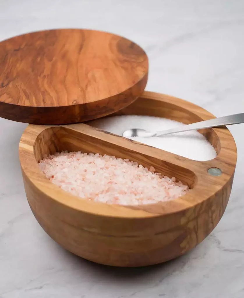RSVP International Olive Wood 8 ounce Salt Box 4