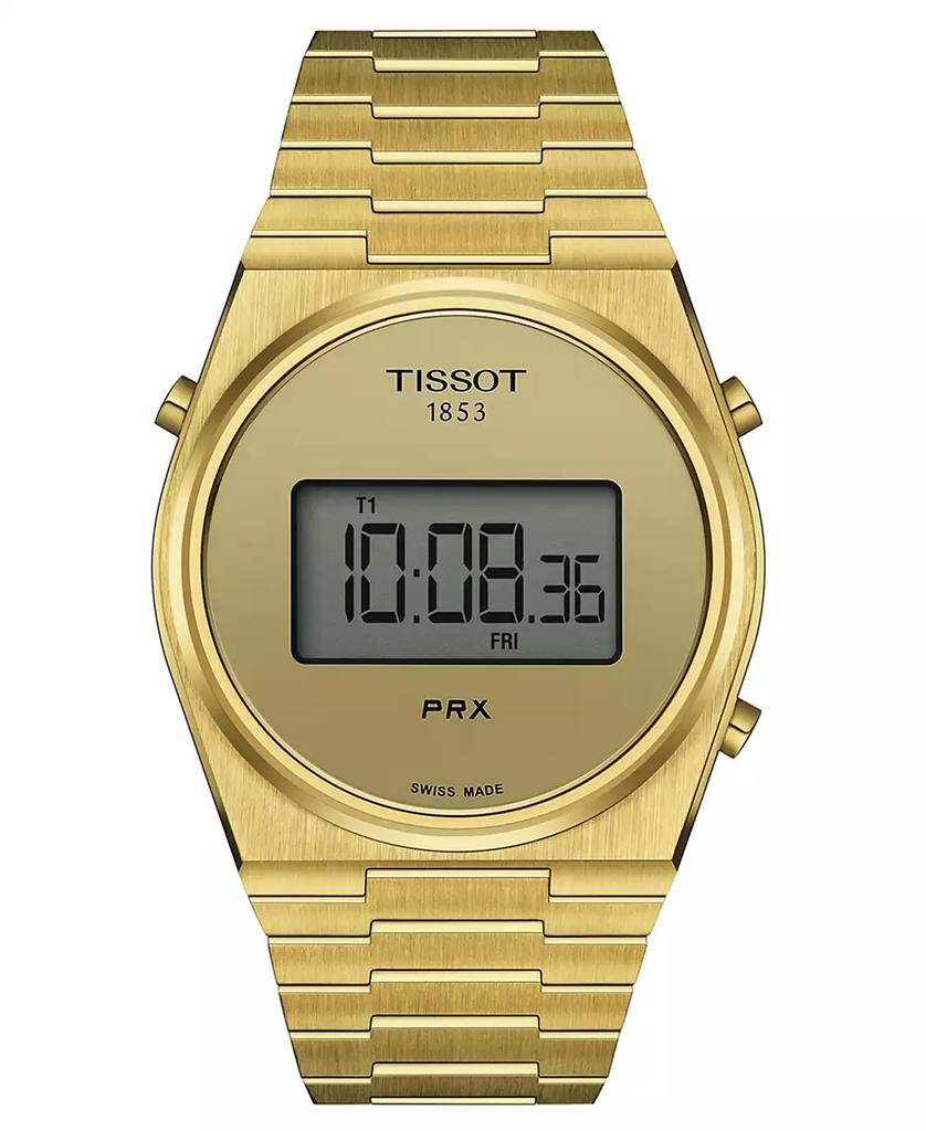 Tissot Men's Digital PRX Gold PVD Stainless Steel Bracelet Watch 40mm