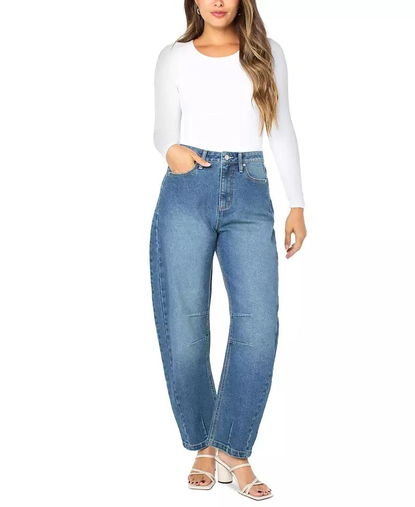Celebrity Pink Juniors' High-Rise Barrel-Leg Jeans 1
