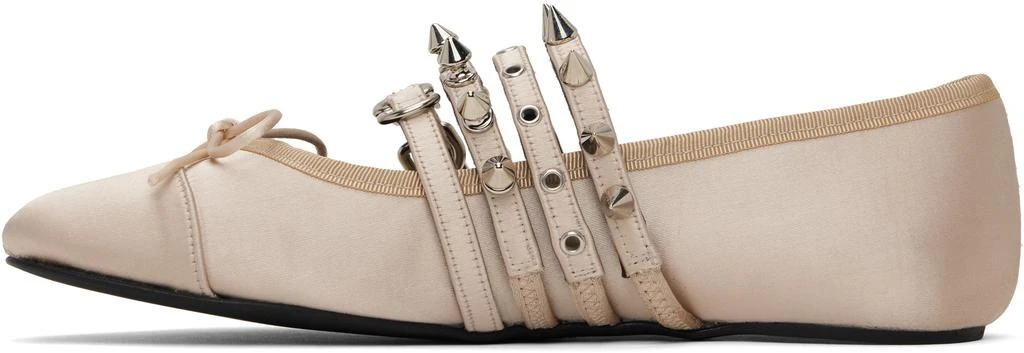ABRA Beige Spike Ballerina Flats 3