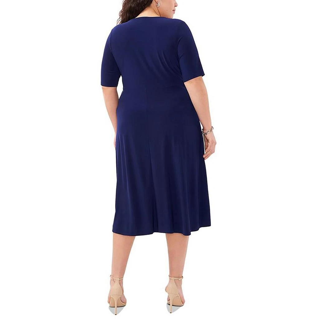 MSK Plus Womens Twist Front V-neck Midi Dress 2
