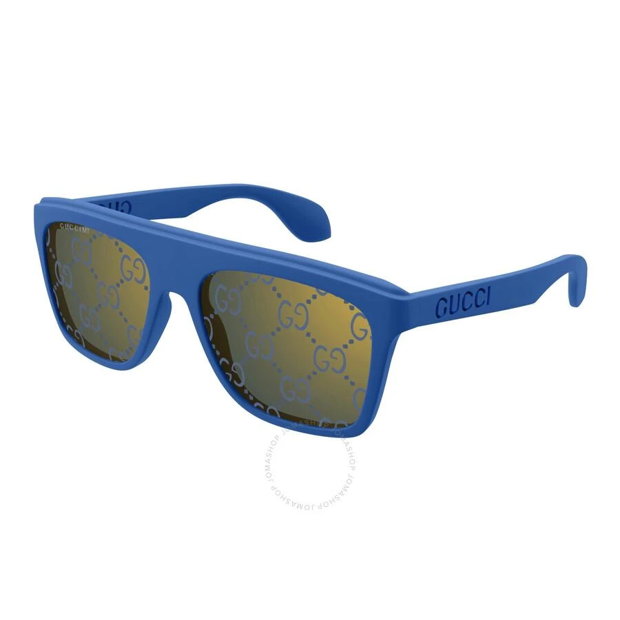 Gucci Blue Logo Browline Men's Sunglasses GG1570S 004 57 1