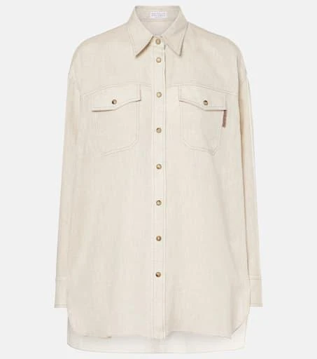Brunello Cucinelli Oversized linen shirt 1
