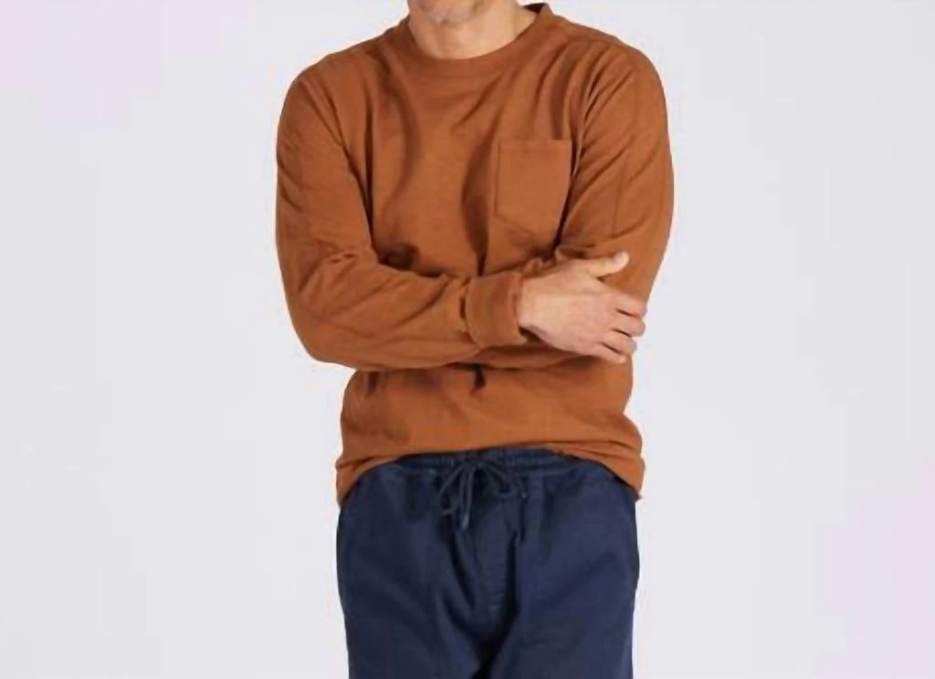 Grayers New Cooper Garment Dyed Pocket Tee In Monks Robe 4