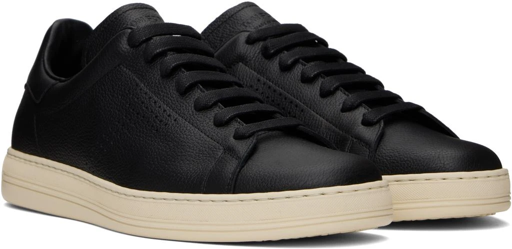 Tom Ford Black Grain Leather Warwick Sneakers 4