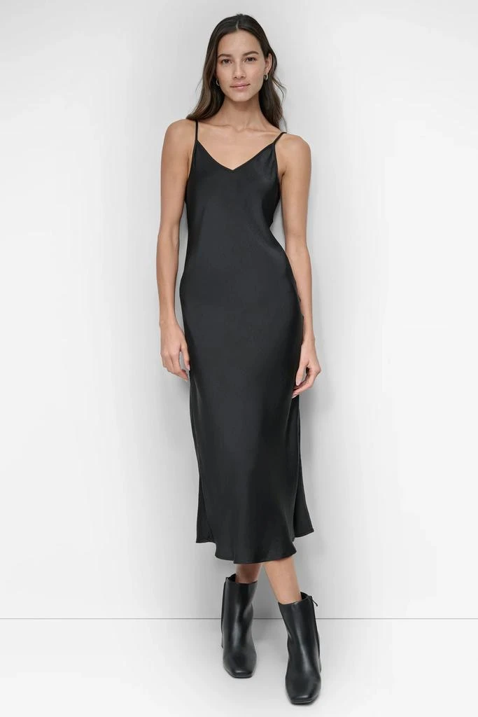 DKNY HIGH-SPLIT MIDI SLIP DRESS 1