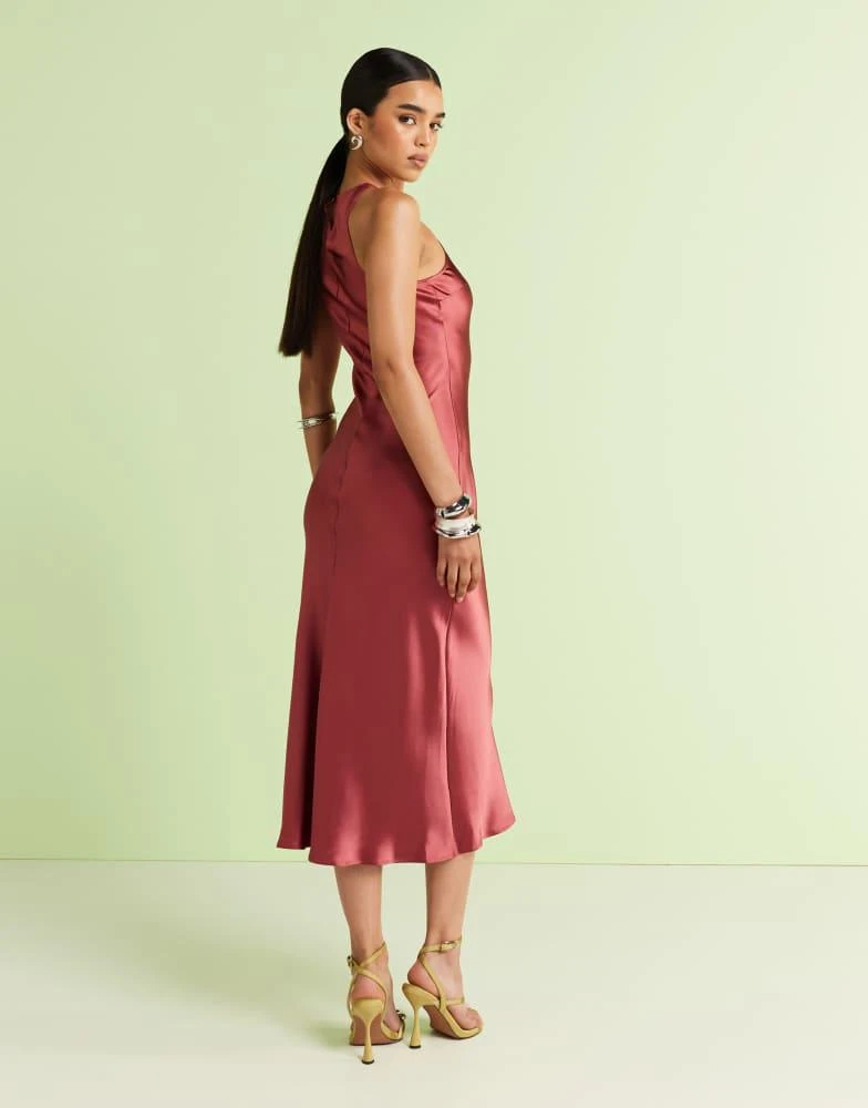 & Other Stories & Other Stories bias cut satin midi dress in pomegranate  pink - Dresses & Skirts - Free Shipping - BeyondStyle