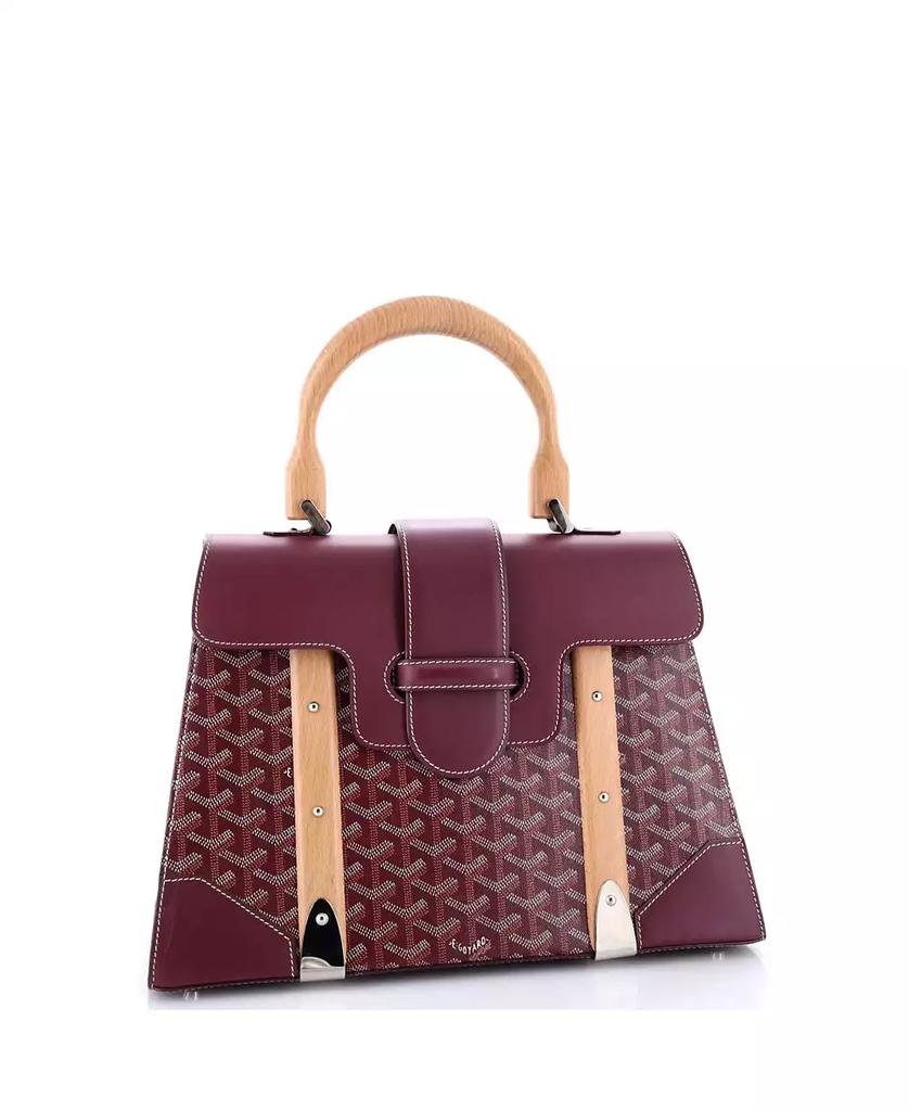 Pre-Owned Goyard MM Saigon Top Handle Bag Coated Canvas with Leather