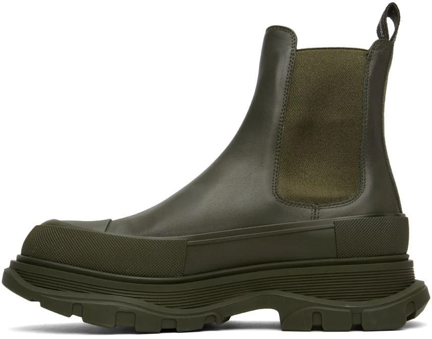 Alexander McQueen Khaki Tread Slick Chelsea Boots 3