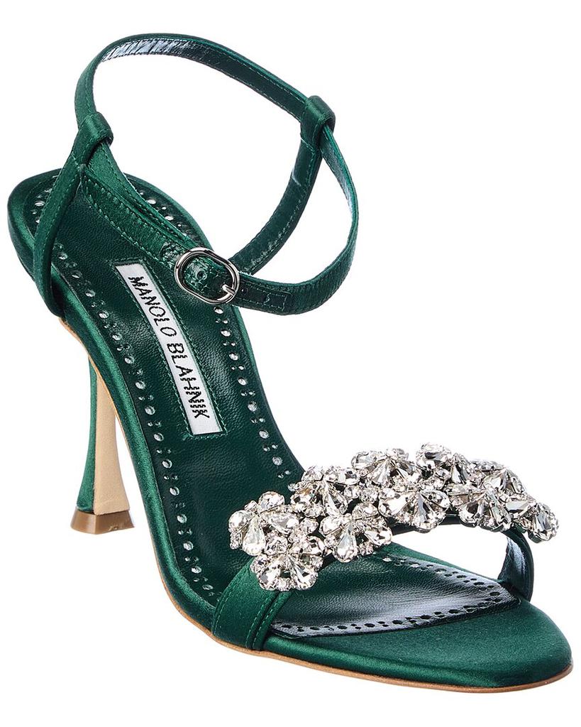 Manolo Blahnik Finah 90 Satin Sandal - Sandals - Free