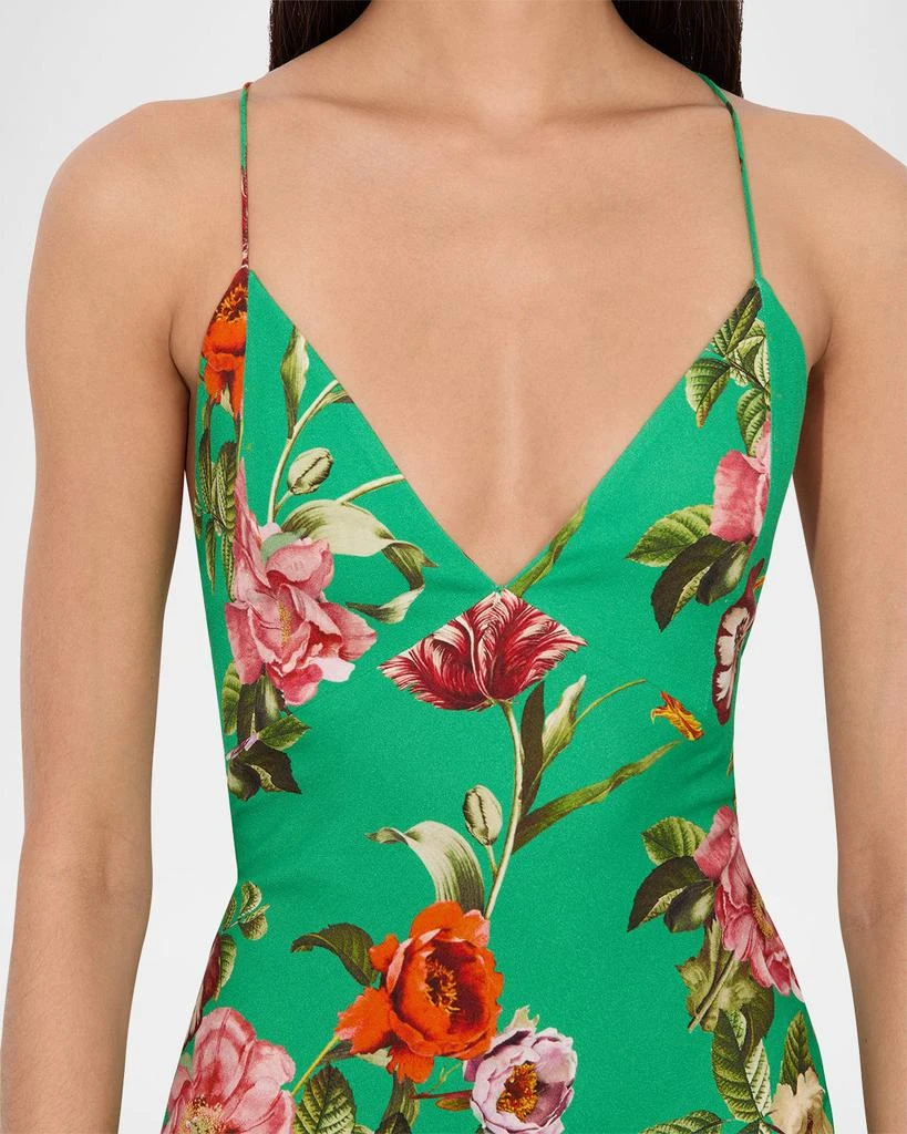 Alice + Olivia Hampton Floral Loma V-Neck Maxi Slip Dress 7