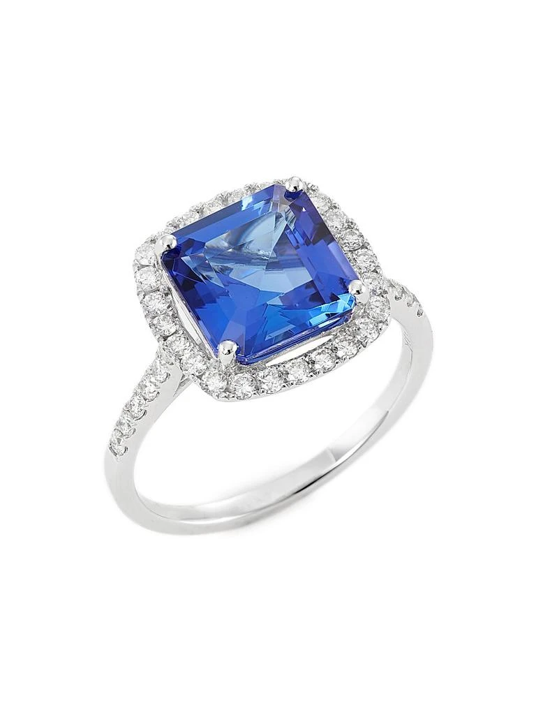 Saks Fifth Avenue Collection 14K White Gold, Tanzanite 
Diamond Ring