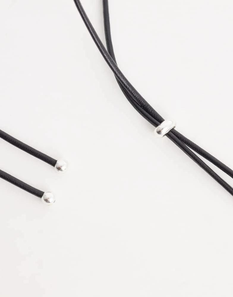 Mango Mango statement tassel necklace in silver 3