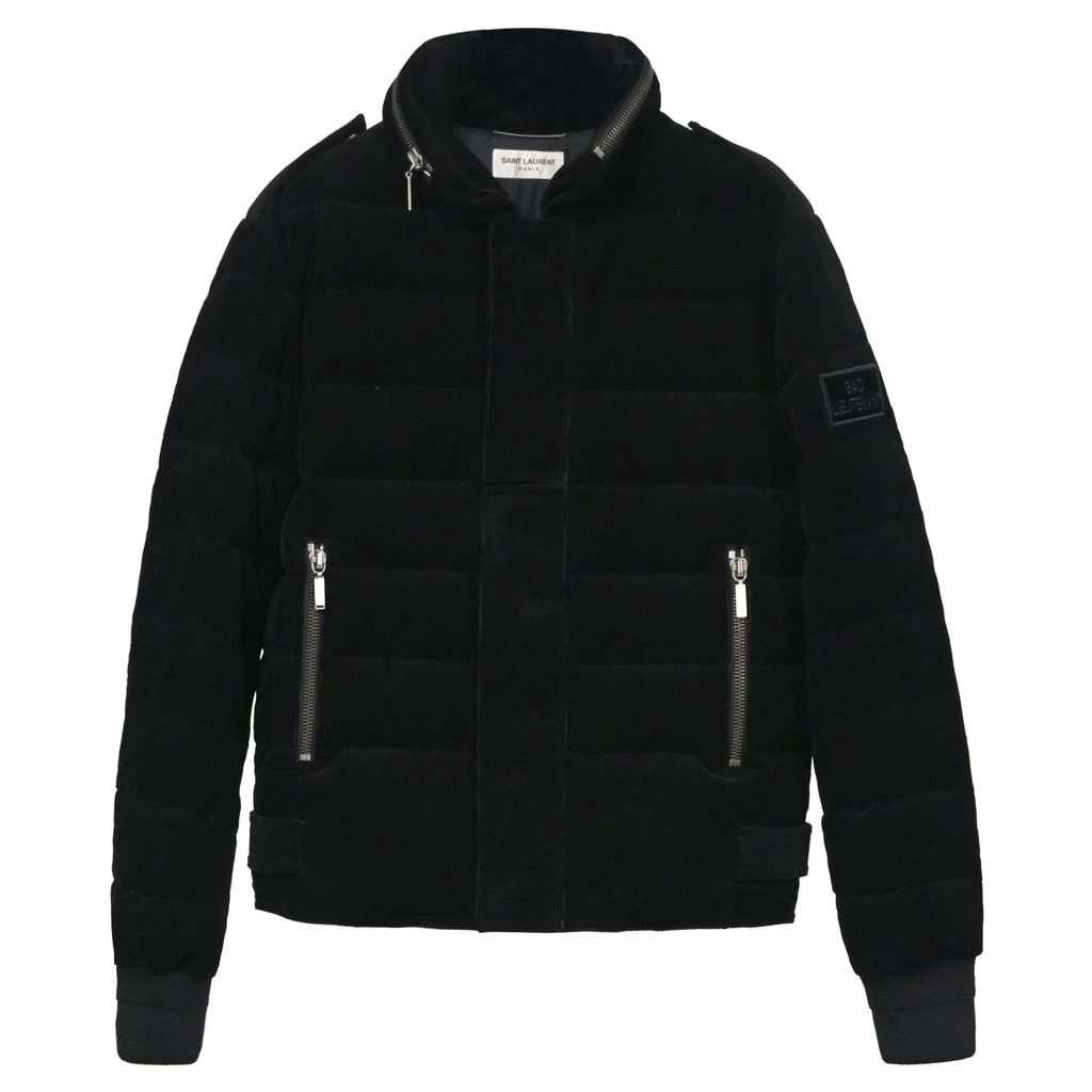 Yves Saint Laurent 2017 Bad Lieutenant Corduroy Puffer Coat in Black Cotton 1