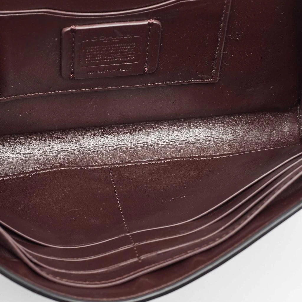 Coach Coach Black/Burgundy Leather Scallop Studded Marlow Crossbody Bag 8
