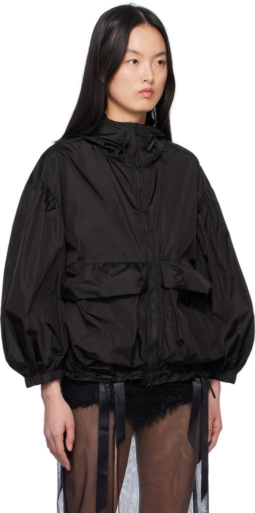 Simone Rocha Black Cargo Flap Pocket Puff Sleeve Drawstring Jacket