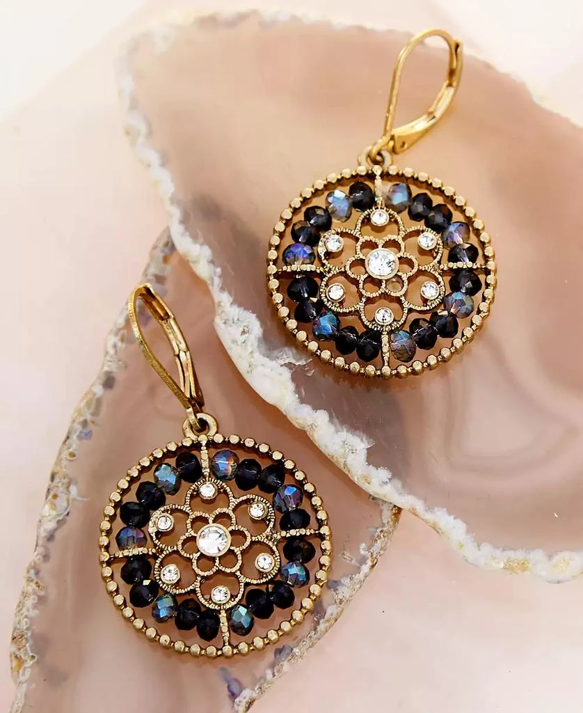Lonna & Lilly Gold-Tone Crystal & Bead Openwork Drop Earrings 4