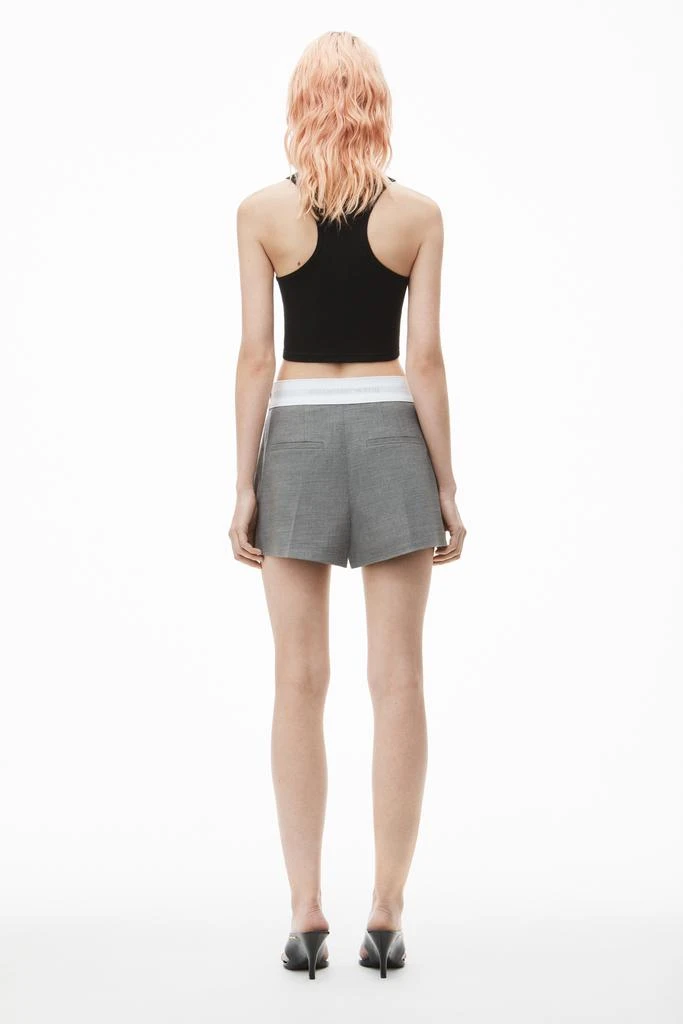 Alexander Wang High-Waist Pleated Short with Logo Elastic 4