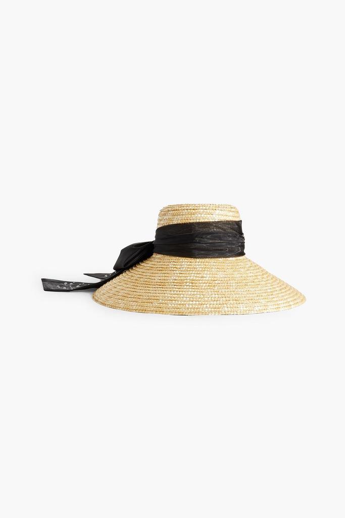 Eugenia Kim Mirabel embellished chiffon-trimmed straw sunhat