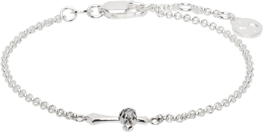 Stolen Girlfriends Club SSENSE Exclusive Silver Gothic Side Cross Bracelet