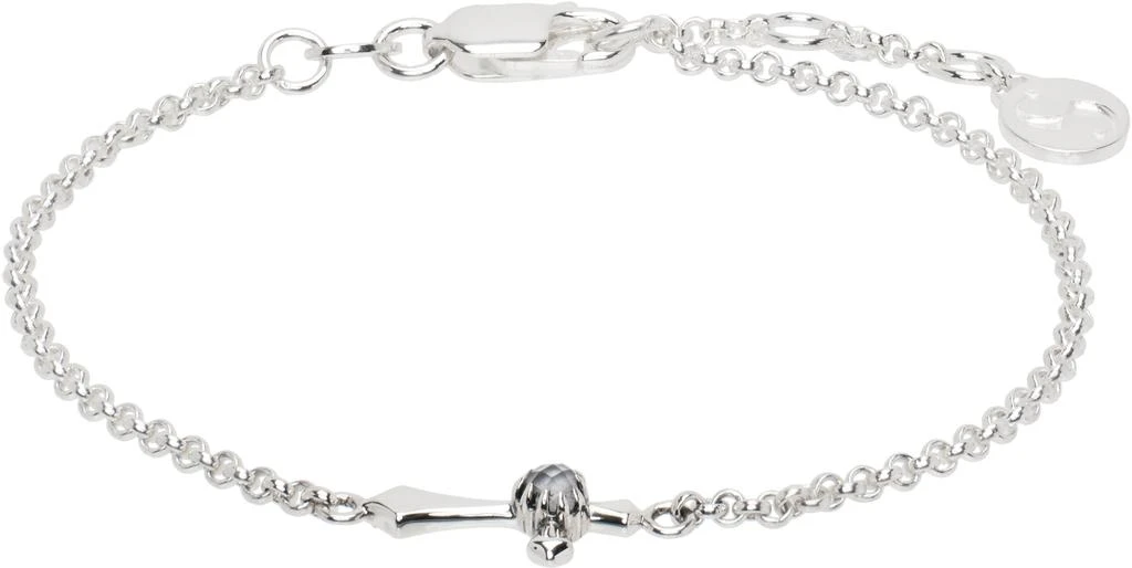 Stolen Girlfriends Club SSENSE Exclusive Silver Gothic Side Cross Bracelet 1