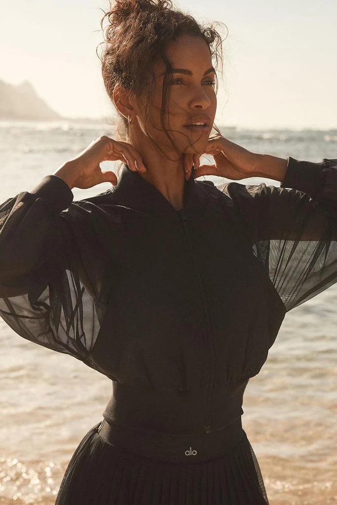 Alo Cropped Air It Out Bomber - Black