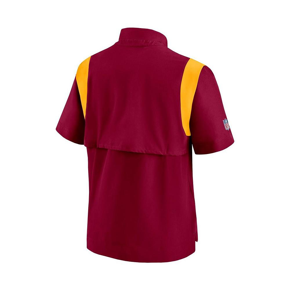 Nike Men's Burgundy Washington Football Team Sideline Coaches Short Sleeve Quarter-Zip Jacket