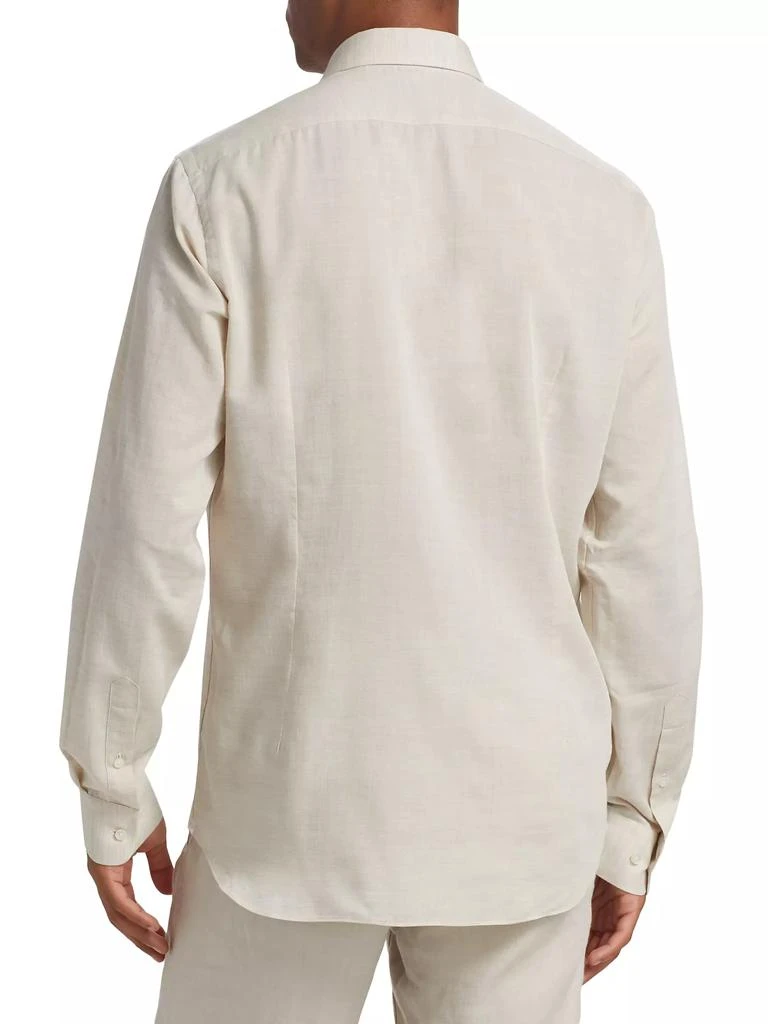 Saks Fifth Avenue COLLECTION Heathered Woven Long-Sleeve Shirt 5