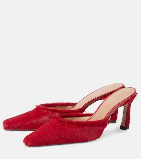 The Attico Juno 75 calf hair mules 4