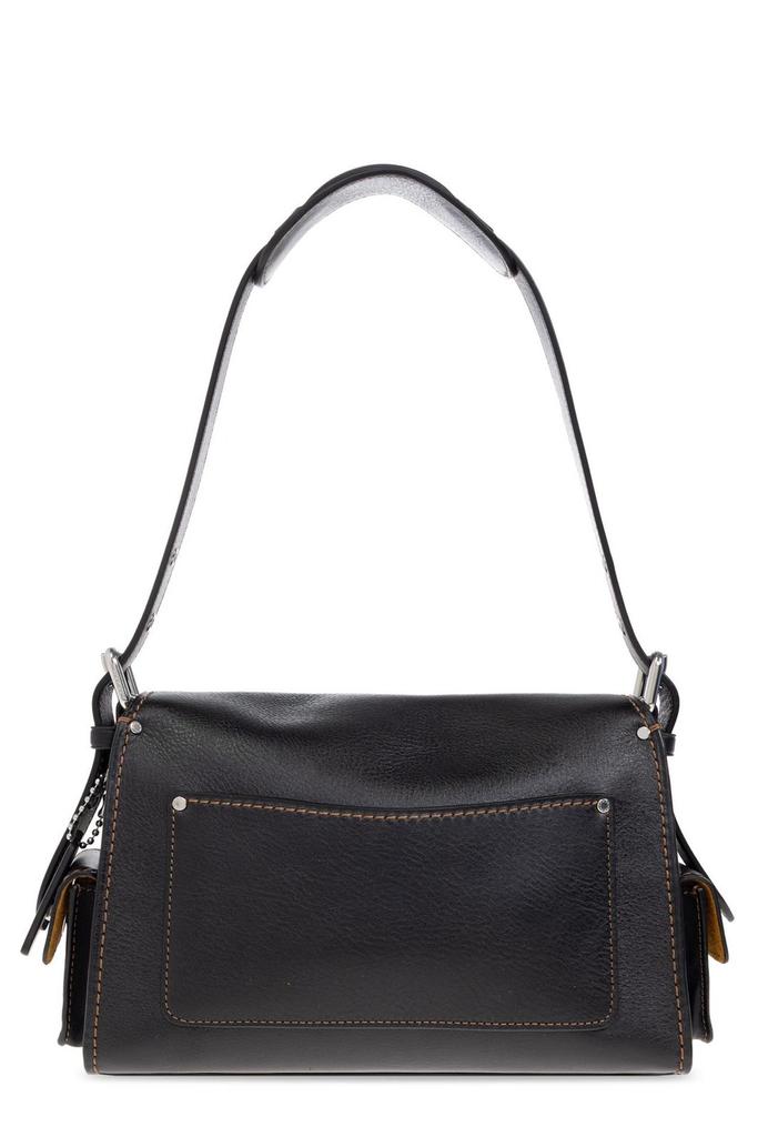 バッグ COACH Suede Patent Leather Turnlock Tote COACH TURNLOCK CHAIN TOTE 27 ZIP-TOP LEATHER SHOULDER BAG