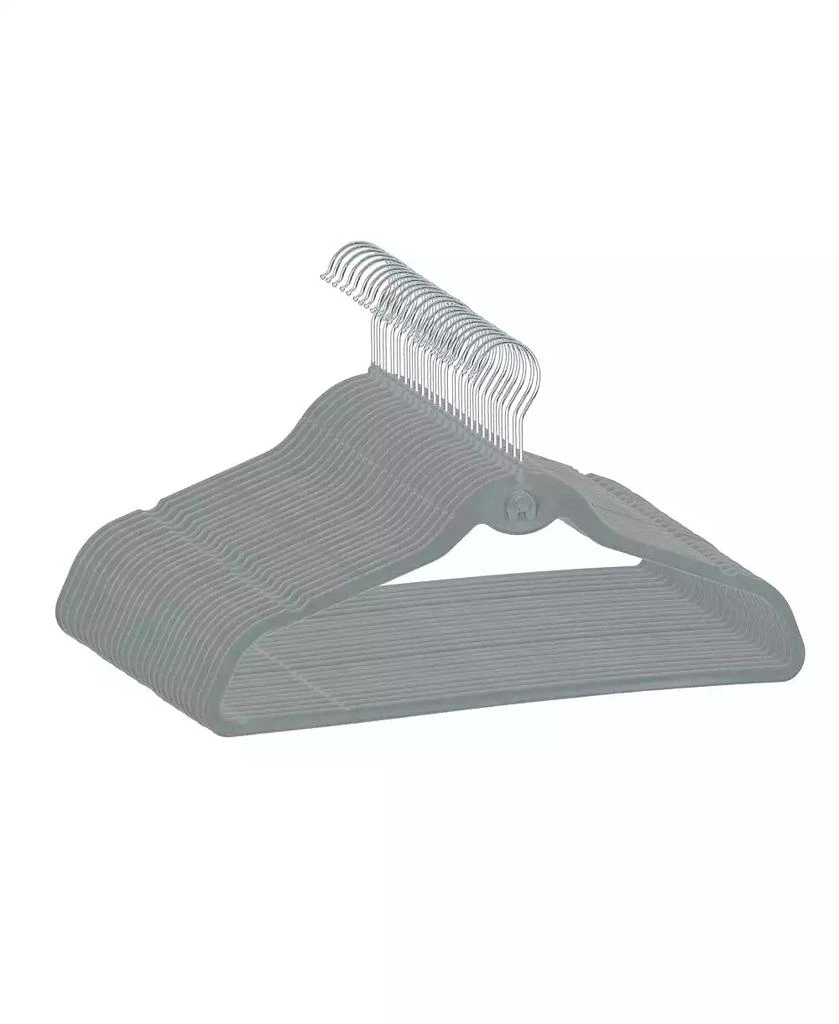 Trio Essentials 20PK Heavy Duty Velvet Hangers with Cascade Hook, 360 Degree Rotatable Hook Grey