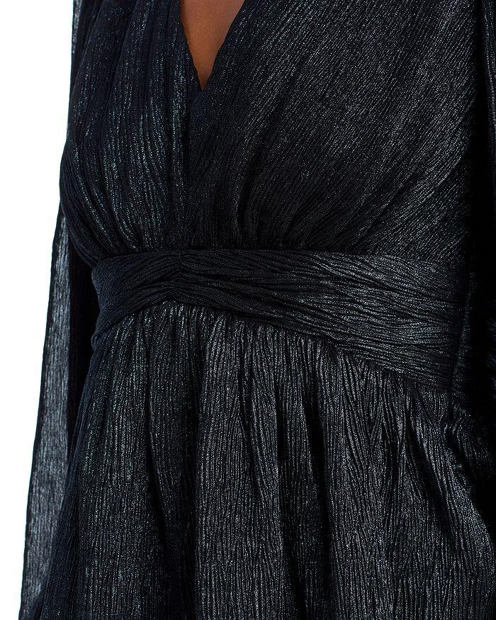 AQUA Metallic V Neck Long Sleeve Top - Exclusive 5