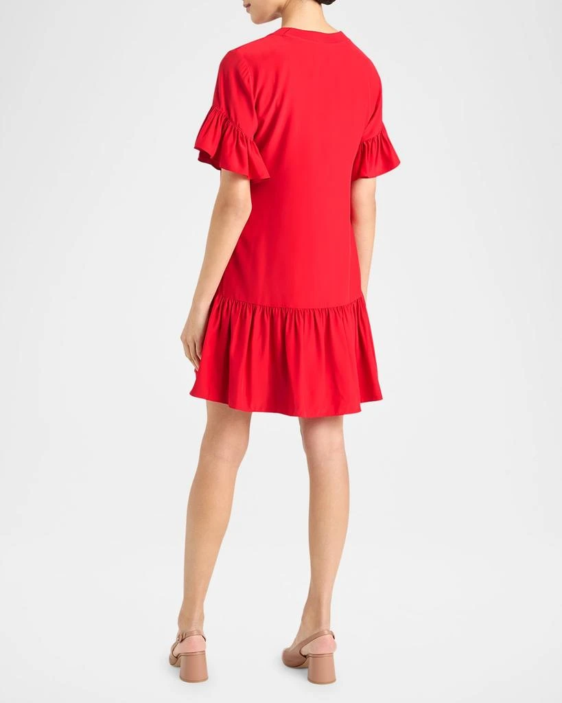 Cinq a Sept Leilah Ruffle Silk T-Shirt Dress 3