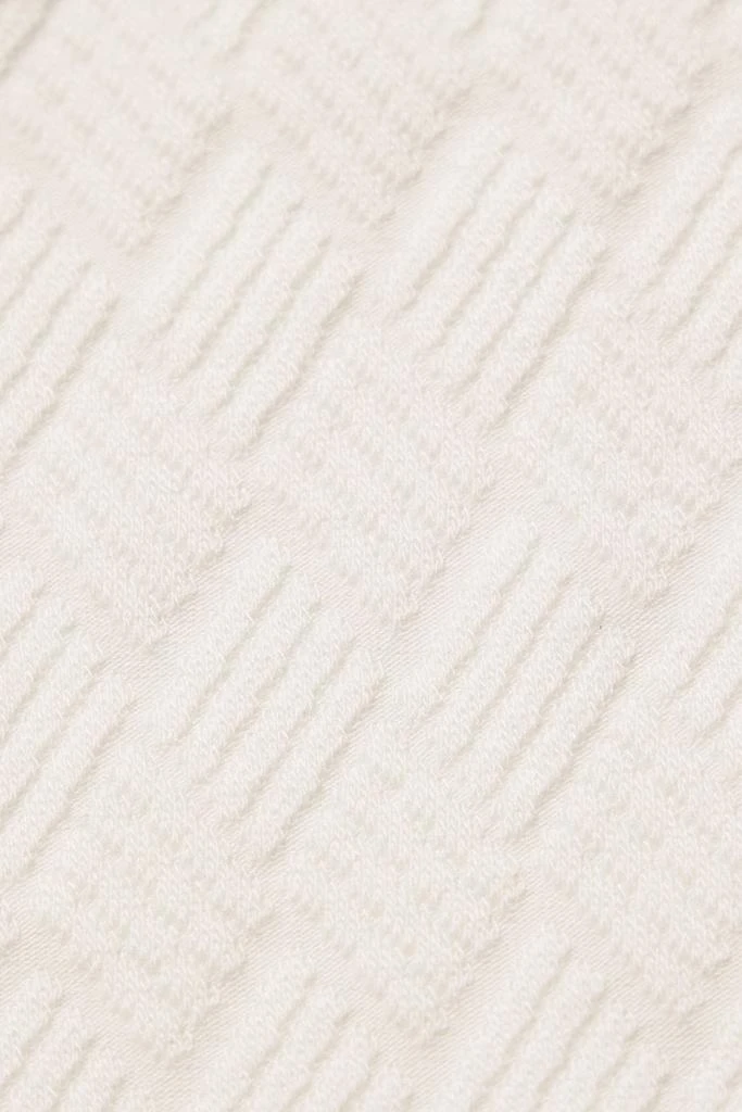 Alo Cropped Doubles Only Full Zip Jacket - Ivory 5