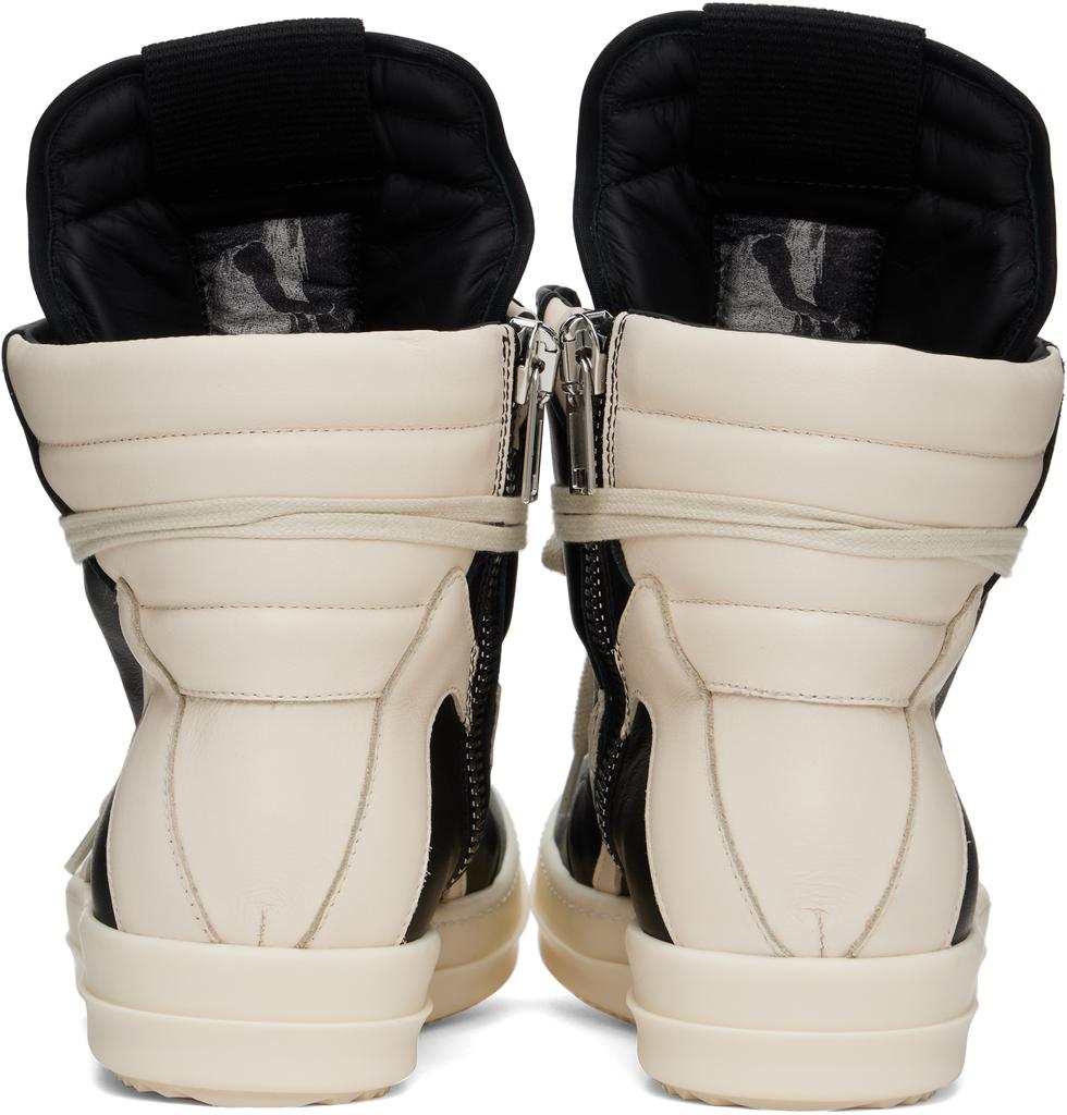 Rick Owens Black & Off-White Hollywood Geobasket Sneakers