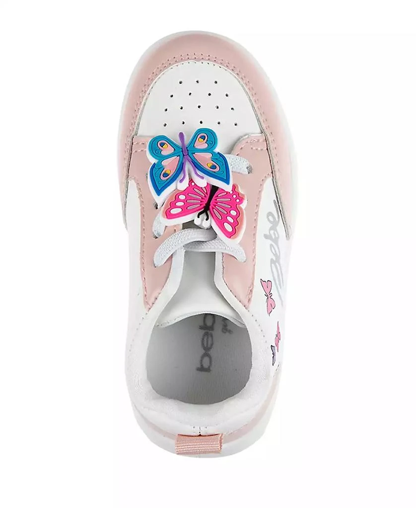 Bebe Toddler Girls Butterfly Lace Charms with Court Sneakers 6