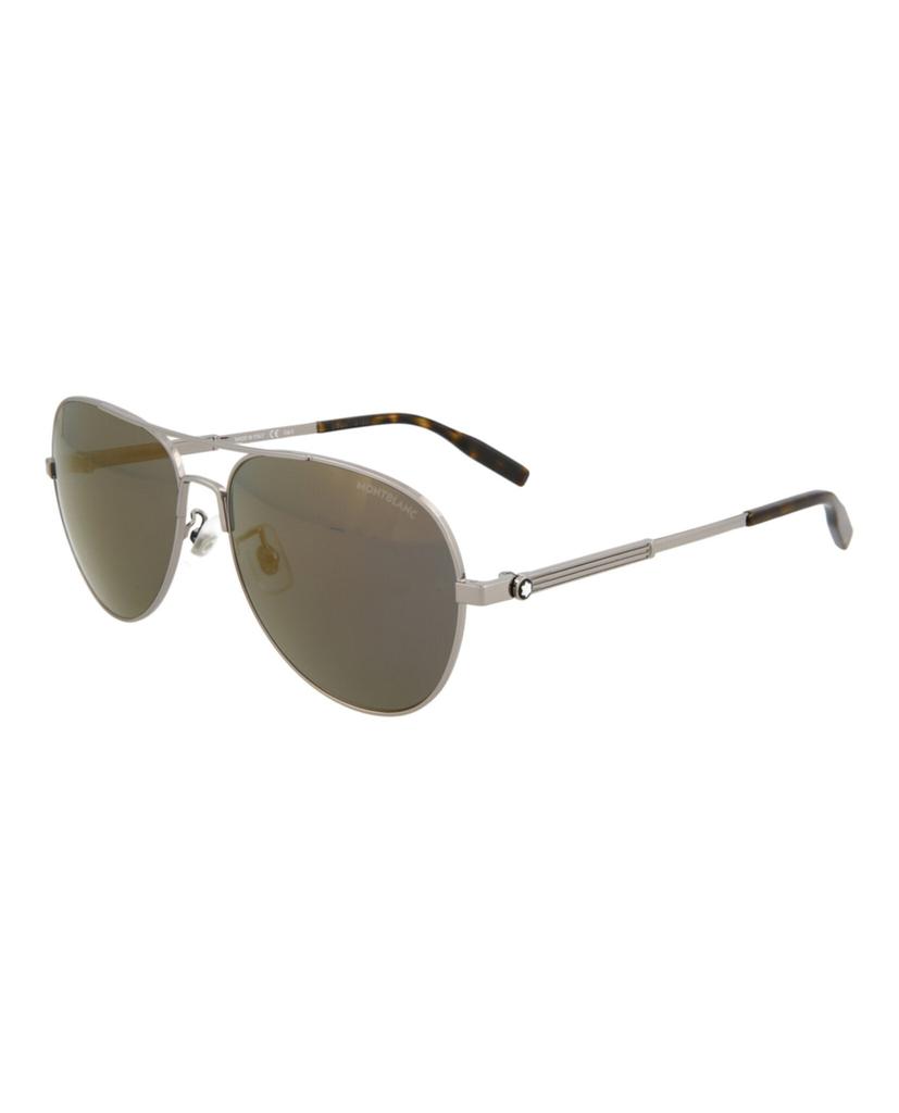 MontBlanc Aviator-Frame Metal Sunglasses