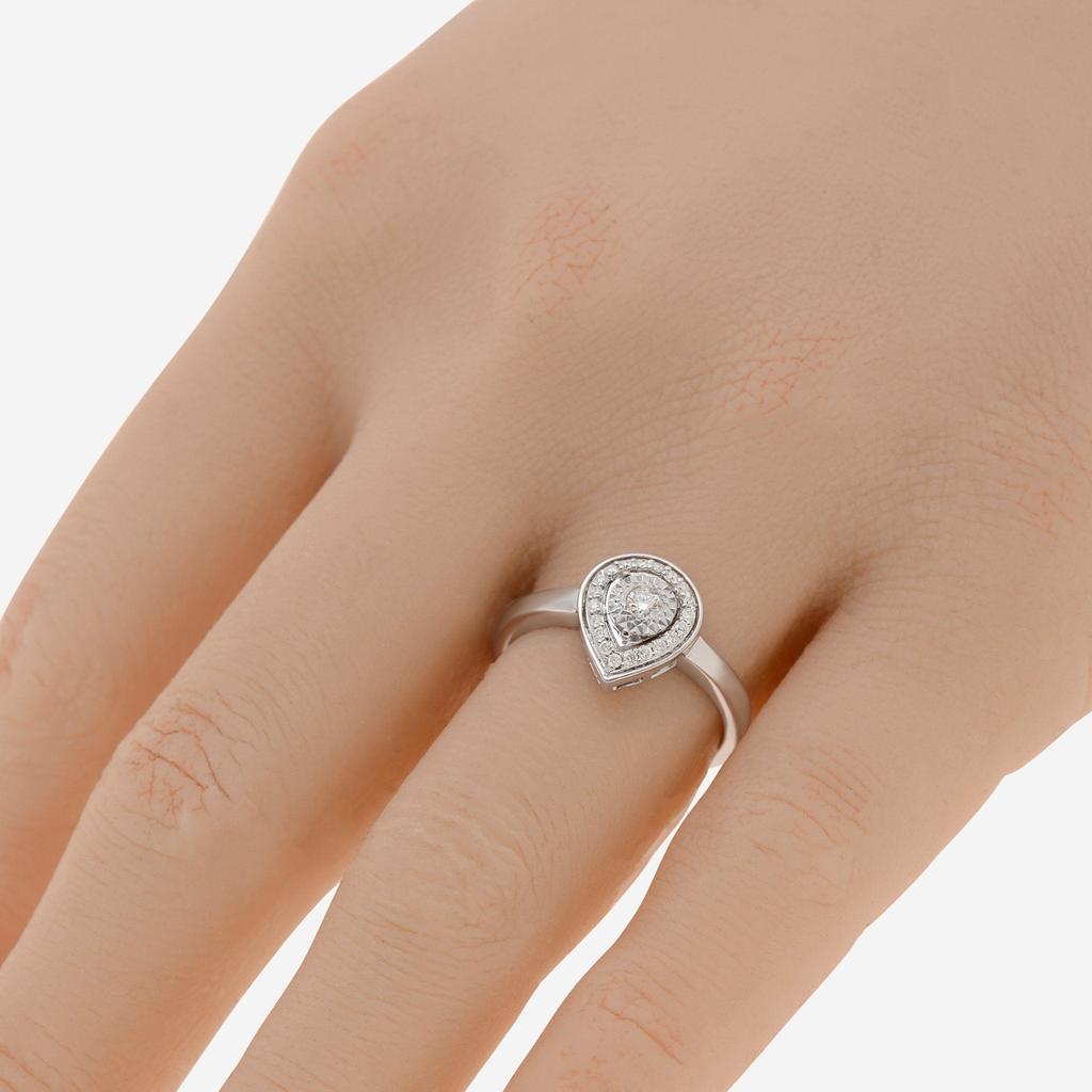 Bliss Bliss By Damiani 18K White Gold, Diamond Teardrop Band Ring Sz 6.5 20087979