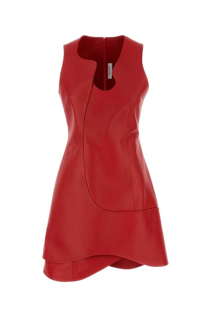 Salvatore Ferragamo Red Leather Mini Dress 1