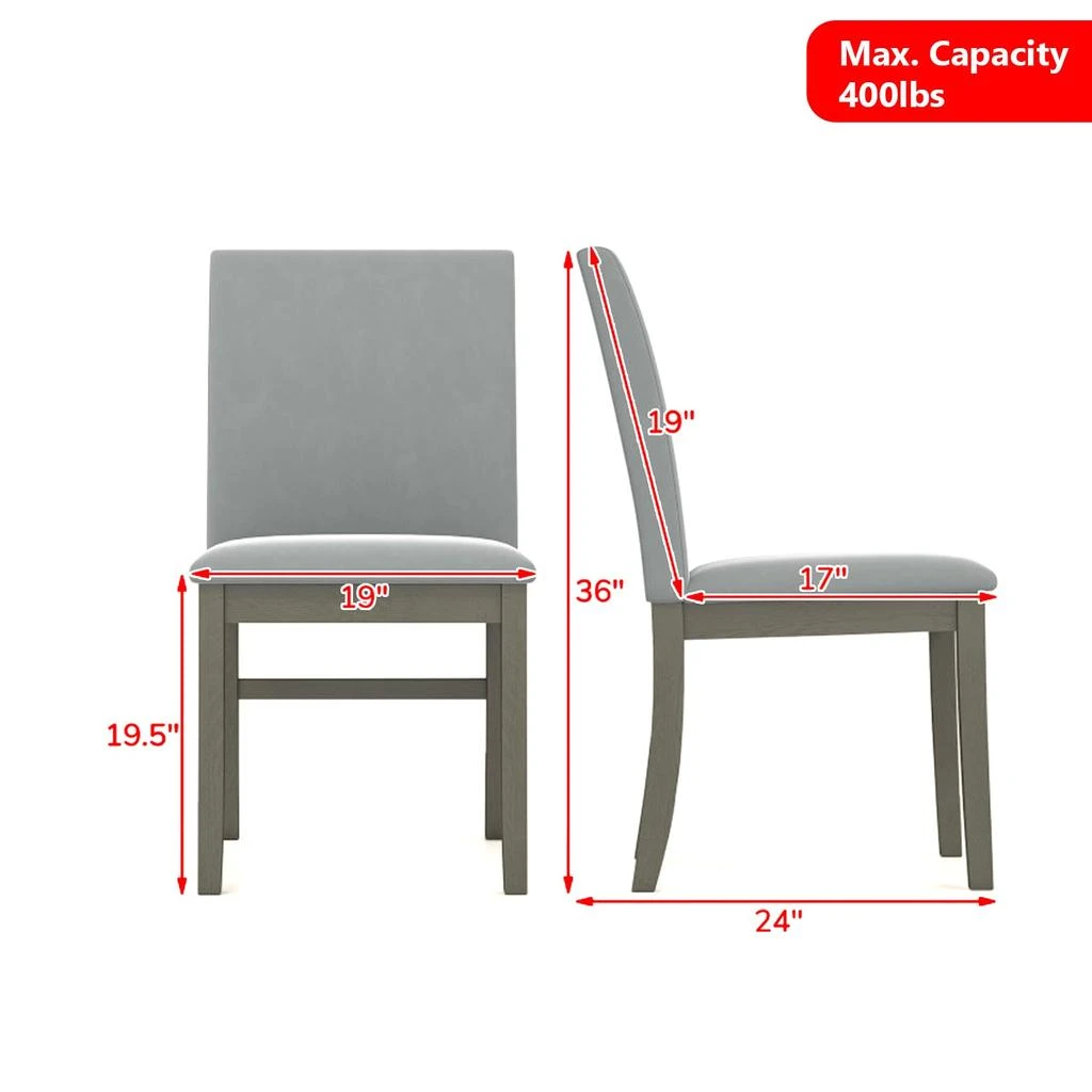 Hivvago Two-Piece Upholstered Chair Set with Sturdy Rubber Wood Support 3