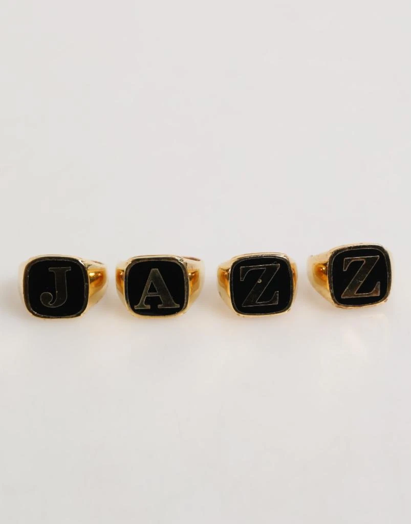 Dolce 
Gabbana Tone Brass JAZZ Letter Set 4 Pieces Adjustable Men
s Ring (Pre-Owned)