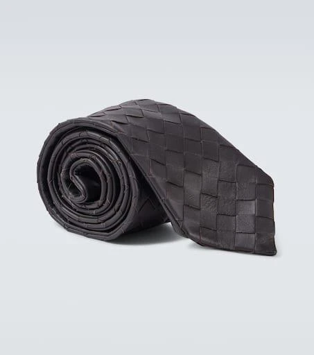Bottega Veneta Intrecciato leather tie 1