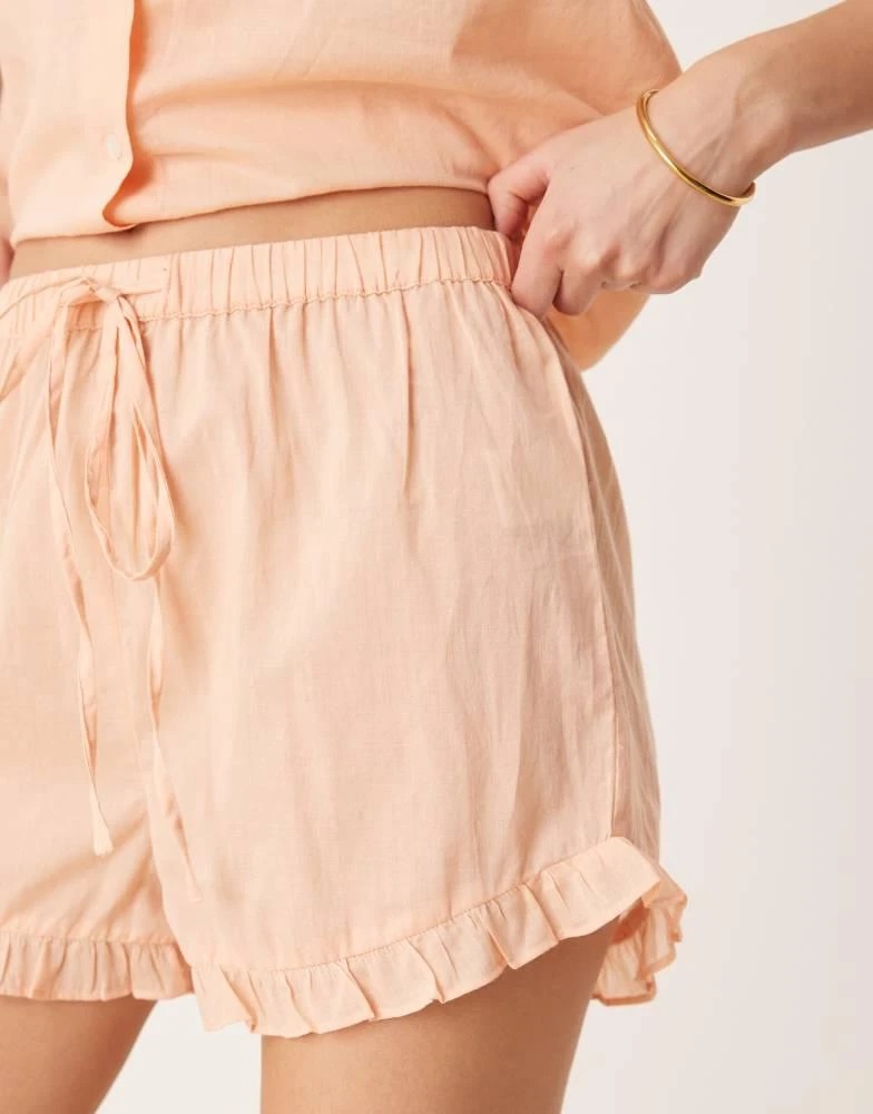 Luna Luna ruffle edge pyjama shorts co ord in peach 4
