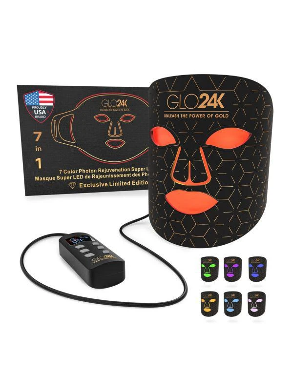 GLO24K 7-Color LED Photon Rejuvenation Facial Super Mask 1