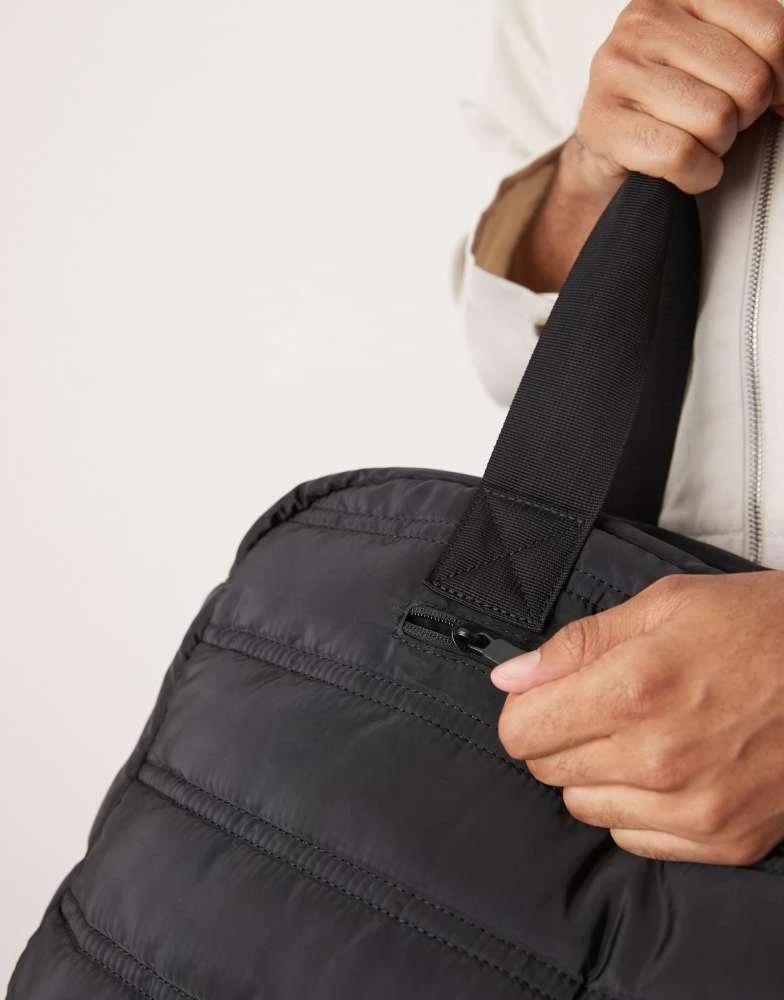 ASOS ASOS DESIGN puffer holdall bag in black 3